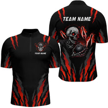 Load image into Gallery viewer, Skull Bowling Custom Men Bowling Polo &amp; Quarter-Zip Bowling Team Jerseys HNT47
