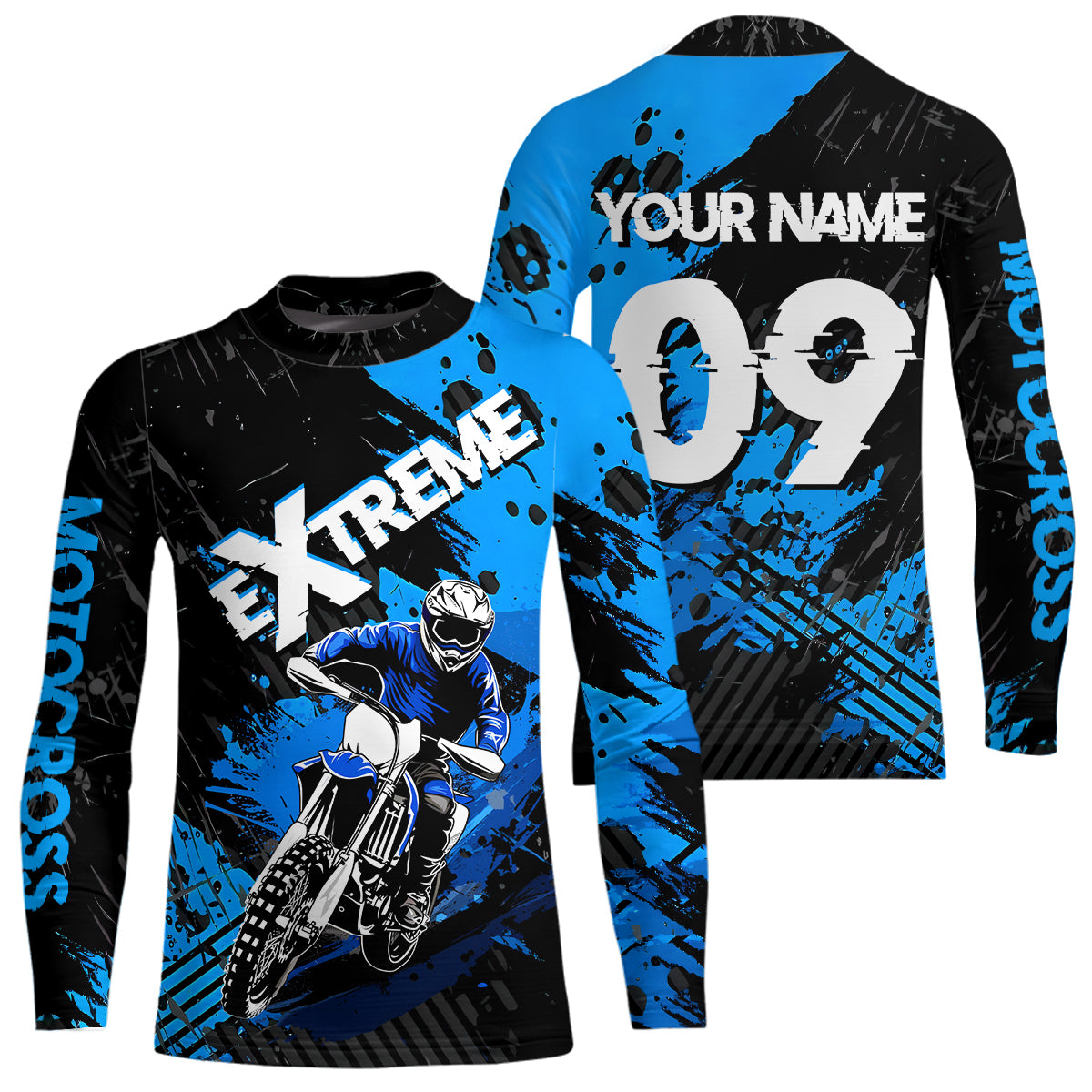 Blue Motocross Jersey Extreme Racing Jersey Kid Adult UPF30+ Custom Youth Motorcycle Shirt DNT85