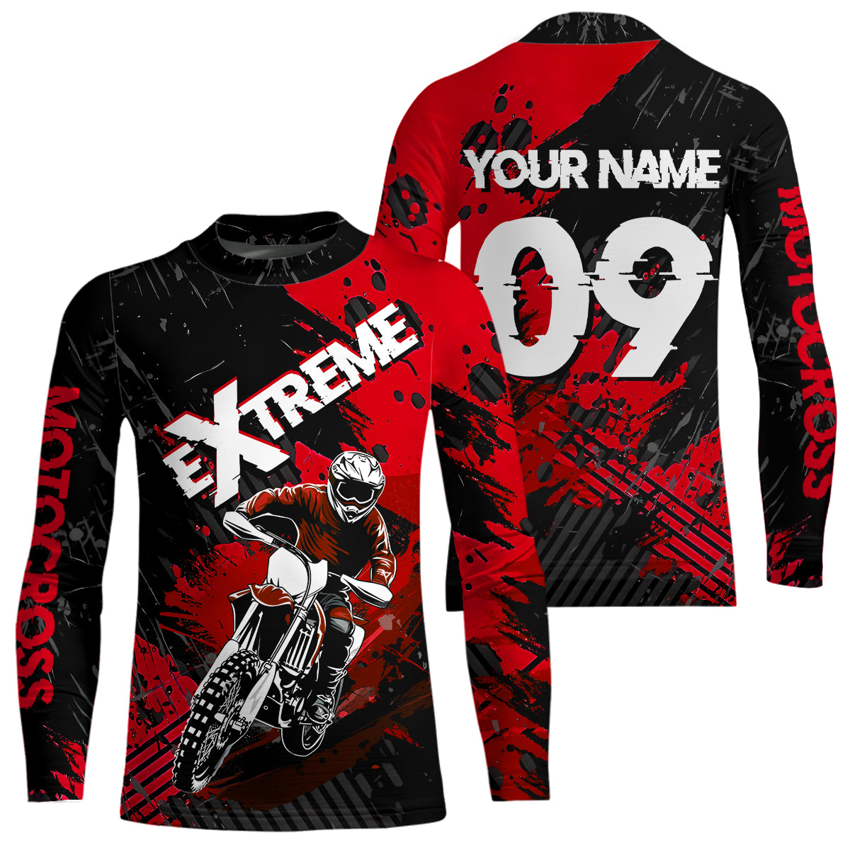 Red Motocross Jersey Extreme Racing Jersey Kid Adult UPF30+ Custom Youth Motorcycle Shirt DNT85