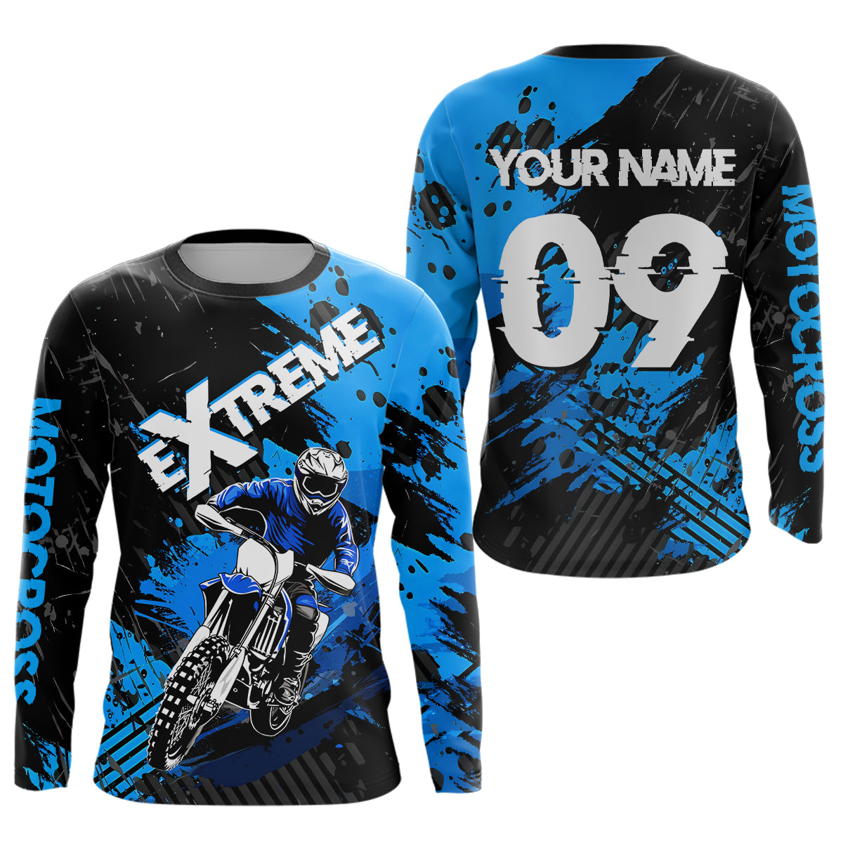 Blue Motocross Jersey Extreme Racing Jersey Kid Adult UPF30+ Custom Youth Motorcycle Shirt DNT85