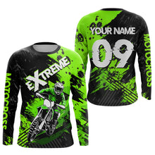 Load image into Gallery viewer, Green Motocross Jersey Extreme Racing Jersey Kid Adult UPF30+ Custom Youth Motorcycle Shirt DNT85