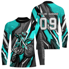 Load image into Gallery viewer, Custom Turquoise Motocross Racing Jersey Men Women Kid Upf30+ Dirt Bike Shirt Racing Jersey DNT83