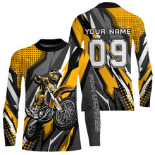 Load image into Gallery viewer, Custom Yellow Motocross Racing Jersey Men Women Kid Upf30+ Dirt Bike Shirt Racing Jersey DNT83