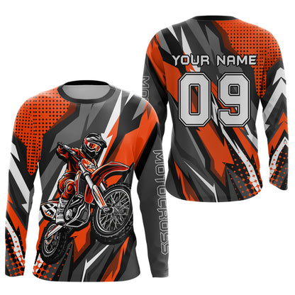Custom Orange Motocross Racing Jersey Men Women Kid Upf30+ Dirt Bike Shirt Racing Jersey DNT83