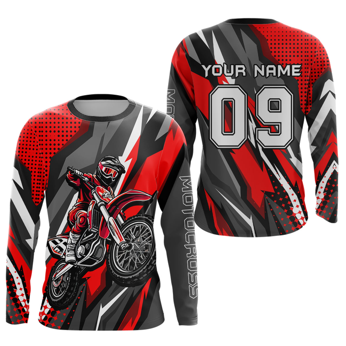 Custom Red Motocross Racing Jersey Men Women Kid Upf30+ Dirt Bike Shirt Racing Jersey DNT83