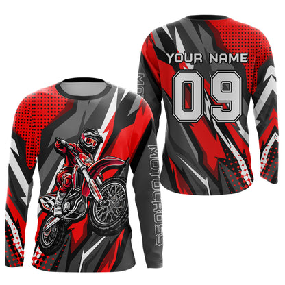 Custom Red Motocross Racing Jersey Men Women Kid Upf30+ Dirt Bike Shirt Racing Jersey DNT83