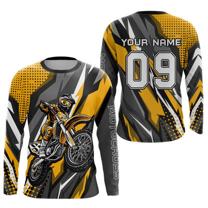 Custom Yellow Motocross Racing Jersey Men Women Kid Upf30+ Dirt Bike Shirt Racing Jersey DNT83