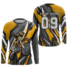 Load image into Gallery viewer, Custom Yellow Motocross Racing Jersey Men Women Kid Upf30+ Dirt Bike Shirt Racing Jersey DNT83