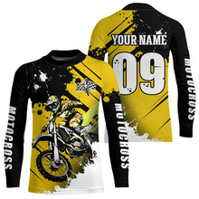 Load image into Gallery viewer, Personalized Yellow Dirt Bike Jersey Motocross Jersey Men Women Kid Upf30+Youth Racing Jersey DNT76