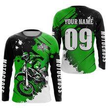 Load image into Gallery viewer, Personalized Green Dirt Bike Jersey Motocross Jersey Men Women Kid Upf30+Youth Racing Jersey DNT76