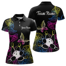 Load image into Gallery viewer, Colorful Butterflies Bowling Shirt for Women Bowling Team Jersey Shirts Polo &amp; Quarter-Zip HNT27