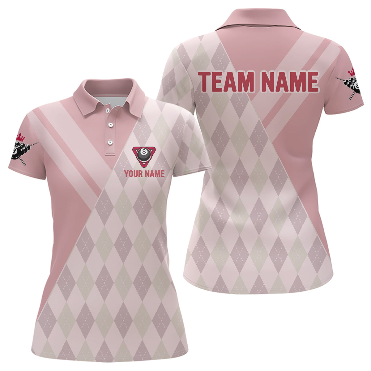 Custom Vintage 8 Ball Billiard Jersey for Women Billiard Team Shirt Billiard Shirt Polo & 1/4 Zip NNT99