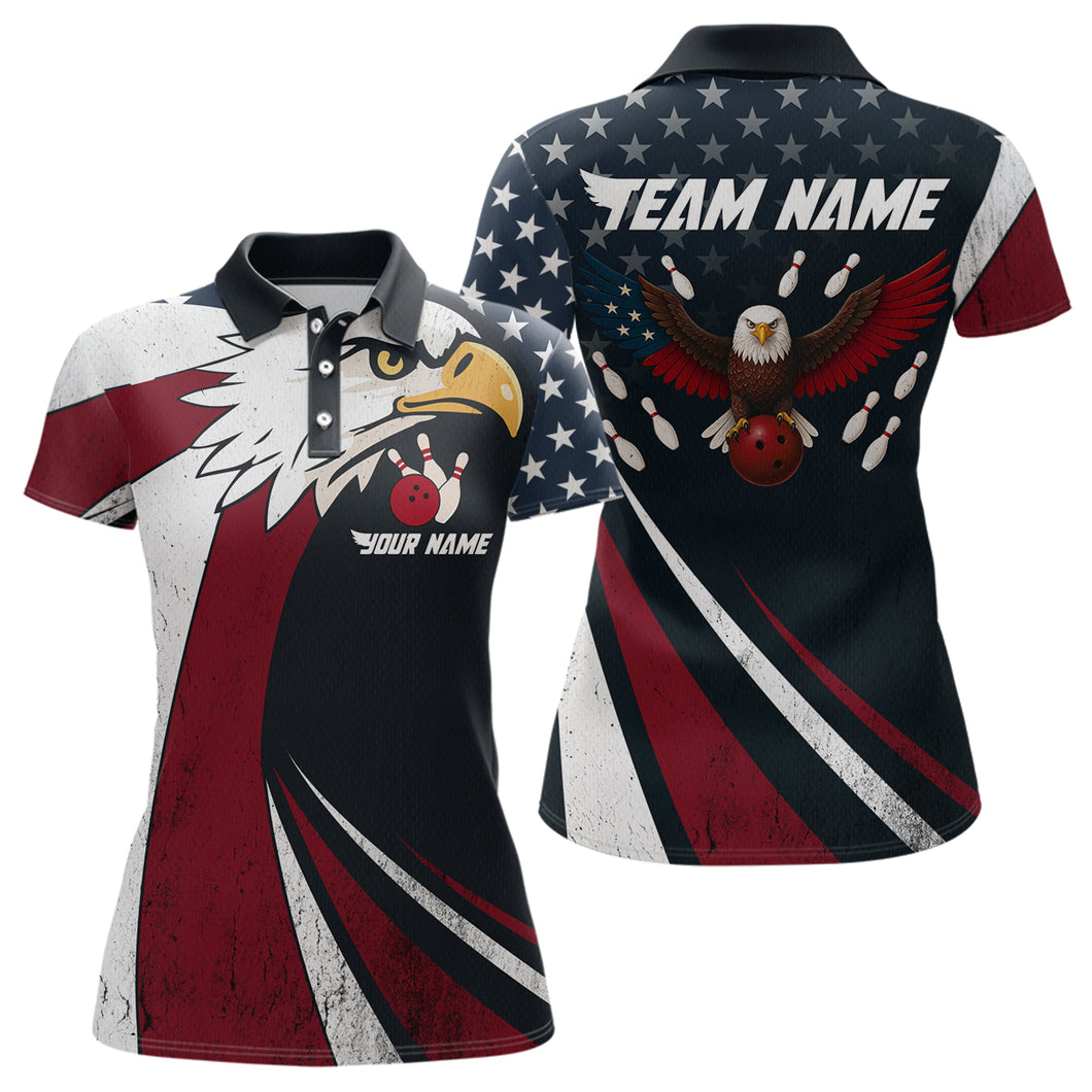 Eagel Bowling Custom Women Bowling Shirt Polo & Quarter-Zip Bowling Team Jerseys HNT63