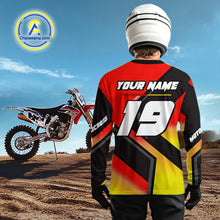Load image into Gallery viewer, Red Motocross Shirts UPF30+Custom Dirt Bike Jersey Off-Road Shirt Kid Men Women DNT57