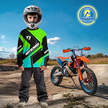 Load image into Gallery viewer, Green Motocross Shirts UPF30+Custom Dirt Bike Jersey Off-Road Shirt Kid Men Women DNT57