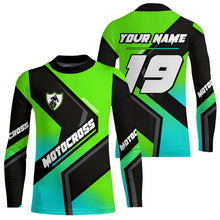 Load image into Gallery viewer, Green Motocross Shirts UPF30+Custom Dirt Bike Jersey Off-Road Shirt Kid Men Women DNT57