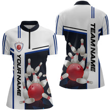 Load image into Gallery viewer, Bowling Jersey for Women Custom Bowling Team Shirts with Name Bowling League Polo &amp; 1/4 Zip HNT30