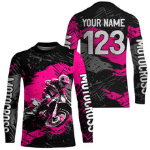 Load image into Gallery viewer, Pink Youth Motocross Jersey Custom Dirt Bike Racing Shirts for Kid Men Women UPF30+ DNT20
