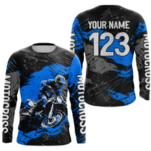 Load image into Gallery viewer, Blue Youth Motocross Jersey Custom Dirt Bike Racing Shirts for Kid Men Women UPF30+ DNT20
