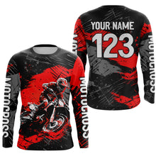 Load image into Gallery viewer, Red Youth Motocross Jersey Custom Dirt Bike Racing Shirts for Kid Men Women UPF30+ DNT20