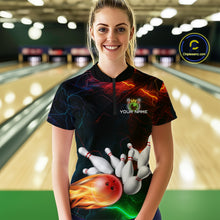Load image into Gallery viewer, Custom Colorful Lightning Bowling Jersey for Women Bowling Uniform Polo &amp; 1/4 Zip Bowling Team Shirts HNT113