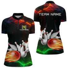 Load image into Gallery viewer, Custom Colorful Lightning Bowling Jersey for Women Bowling Uniform Polo &amp; 1/4 Zip Bowling Team Shirts HNT113