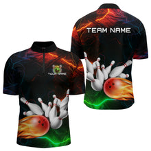 Load image into Gallery viewer, Custom Colorful Lightning Bowling Jersey for Men Bowling Uniform Polo &amp; 1/4 Zip Bowling Team Shirts HNT113