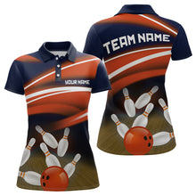 Load image into Gallery viewer, Custom Orange Bowling Jersey Bowling Team Shirts For Women Bowling League Polo &amp; 1/4 Zip HNT163