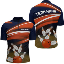 Load image into Gallery viewer, Custom Orange Bowling Jersey Bowling Team Shirts For Men Bowling League Polo &amp; 1/4 Zip HNT163