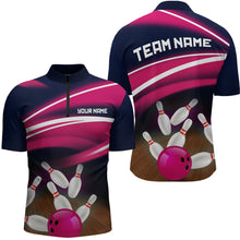 Load image into Gallery viewer, Custom Pink Bowling Jersey Bowling Team Shirts For Men Bowling League Polo &amp; 1/4 Zip HNT163