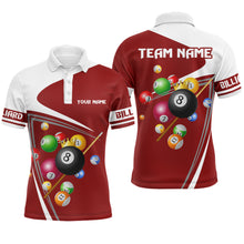 Load image into Gallery viewer, Custom Red 8 Ball Crown Billiard Shirt Billiard Jersey for Men Billiard Gifts Polo &amp; 1/4 Zip NNT 87