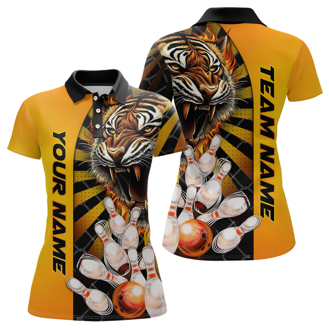 Yellow Tiger Bowling Custom Women Bowling Polo & Quarter-Zip Bowling Team Jerseys HNT44