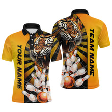 Load image into Gallery viewer, Yellow Tiger Bowling Custom Men Bowling Polo &amp; Quarter-Zip Bowling Team Jerseys HNT44