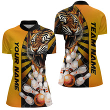Load image into Gallery viewer, Yellow Tiger Bowling Custom Women Bowling Polo &amp; Quarter-Zip Bowling Team Jerseys HNT44