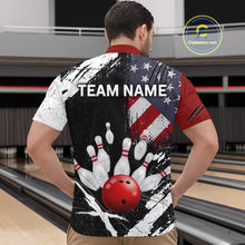 Load image into Gallery viewer, Custom US Flag Bowling Shirts for Men Polo &amp; Quarter-Zip Bowling Team Bowling League HNT83