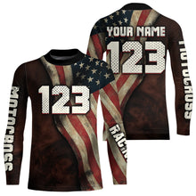 Load image into Gallery viewer, Custom Youth US Flag Dirt Bike Jersey Off-Road Shirt Motocross Jersey UPF30+ Kid Men Women DNT71