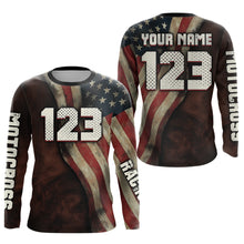 Load image into Gallery viewer, Custom Youth US Flag Dirt Bike Jersey Off-Road Shirt Motocross Jersey UPF30+ Kid Men Women DNT71