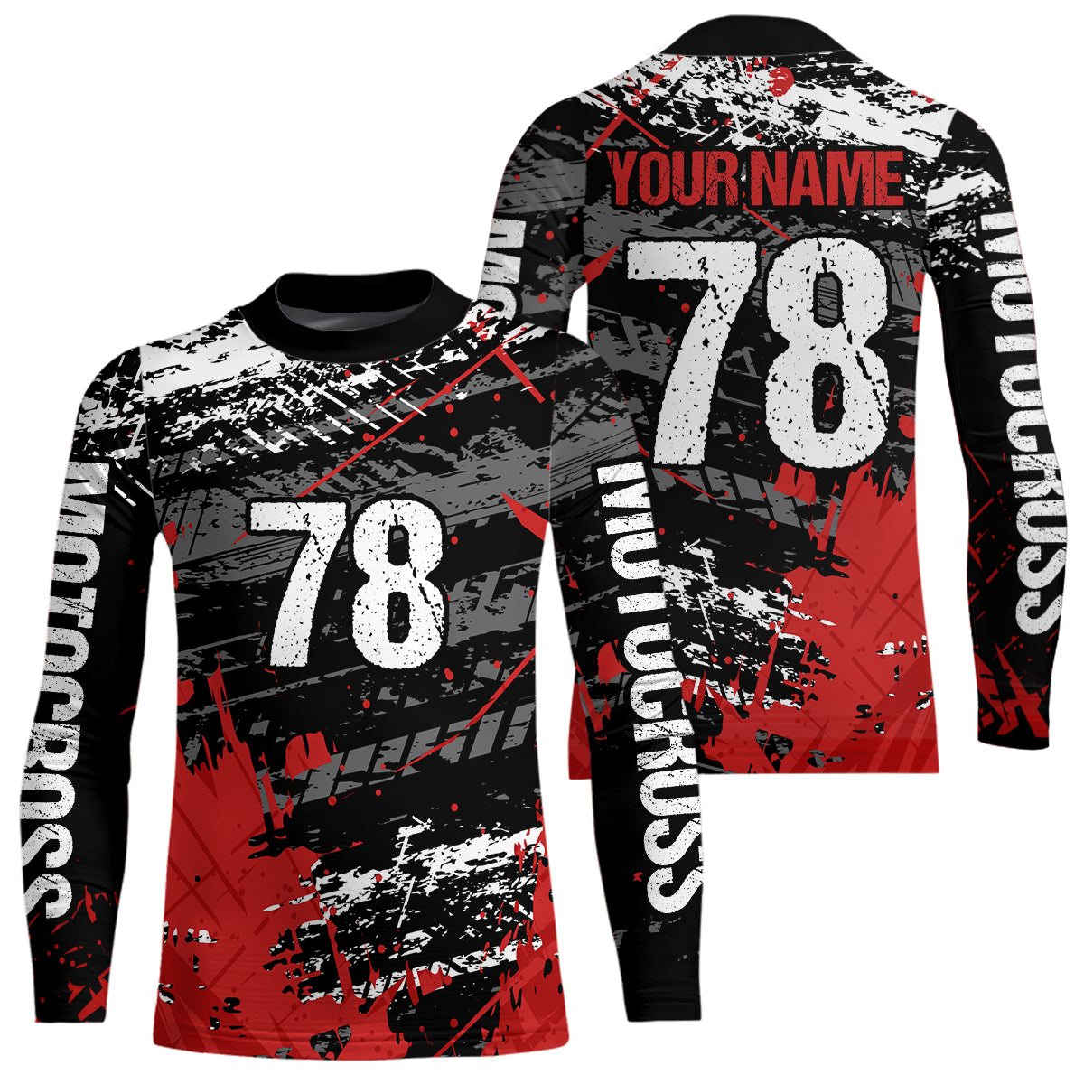 Youth Red Dirt Bike Jersey Off-Road Shirt Custom Motocross Jersey UPF30+ Kid Men Women DNT81