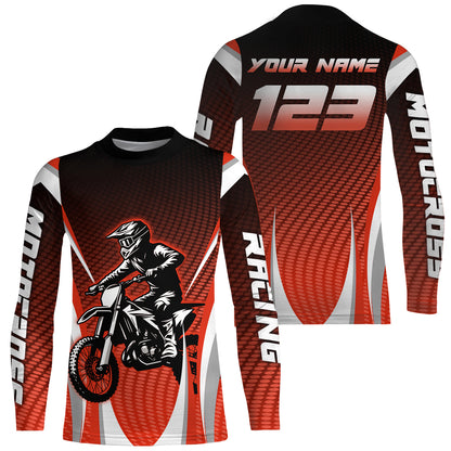 Red Youth Dirt Bike Jersey Custom Motocross Jersey Men Women Kid Upf30+ Off-Road Jersey DNT75