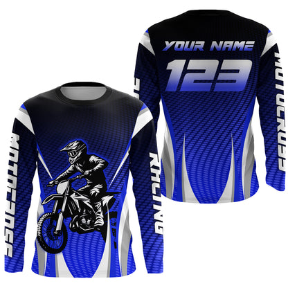 Blue Youth Dirt Bike Jersey Custom Motocross Jersey Men Women Kid Upf30+ Off-Road Jersey DNT75