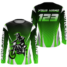 Load image into Gallery viewer, Green Youth Dirt Bike Jersey Custom Motocross Jersey Men Women Kid Upf30+ Off-Road Jersey DNT75