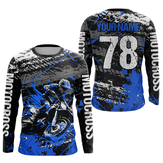 Blue Youth Motorcycle Shirt Motocross Jersey Custom Dirt Bike Jersey Kid Men Women DNT54