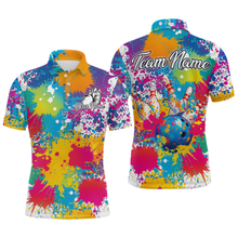 Load image into Gallery viewer, Custom Colorful Bowling Men Shirts Bowling Uniform Polo &amp; 1/4 Zip Bowling Team Jerseys HNT104