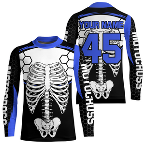 Blue Bone Motocross Racing Jersey UPF30+ MX Racing Dirt Bike Jersey Kid Men Women DNT01
