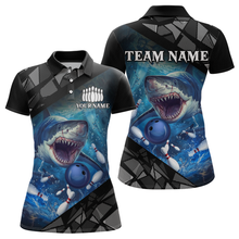 Load image into Gallery viewer, Custom Shark Bowling League Shirts For Women, Personalized Bowling Team Jerseys Polo &amp; Quarter-Zip HNT36