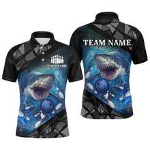 Load image into Gallery viewer, Custom Shark Bowling League Shirts For Men, Personalized Bowling Team Jerseys Polo &amp; Quarter-Zip HNT36