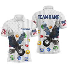 Load image into Gallery viewer, American Flag Billiards Shirt Eagle 8 Ball Billiards Billiard Shirt Men Polo Shirts &amp; 1/4 Zip NNT07
