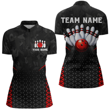 Load image into Gallery viewer, Bowling Shirt for Women 3D Custom Name Bowling Jersey Shirts Team Bowling League Polo &amp; Quarter-Zip HNT15