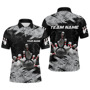 Bowling Shirt Bowling Jersey for Men Custom Bowling Gifts for Men Team with Name Polo & 1/4 Zip HNT16