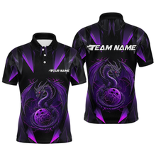 Load image into Gallery viewer, Purple Dragon Personalized Bowling Shirts For Men, Bowling Team Shirt Polo &amp; Quarter-Zip HNT40